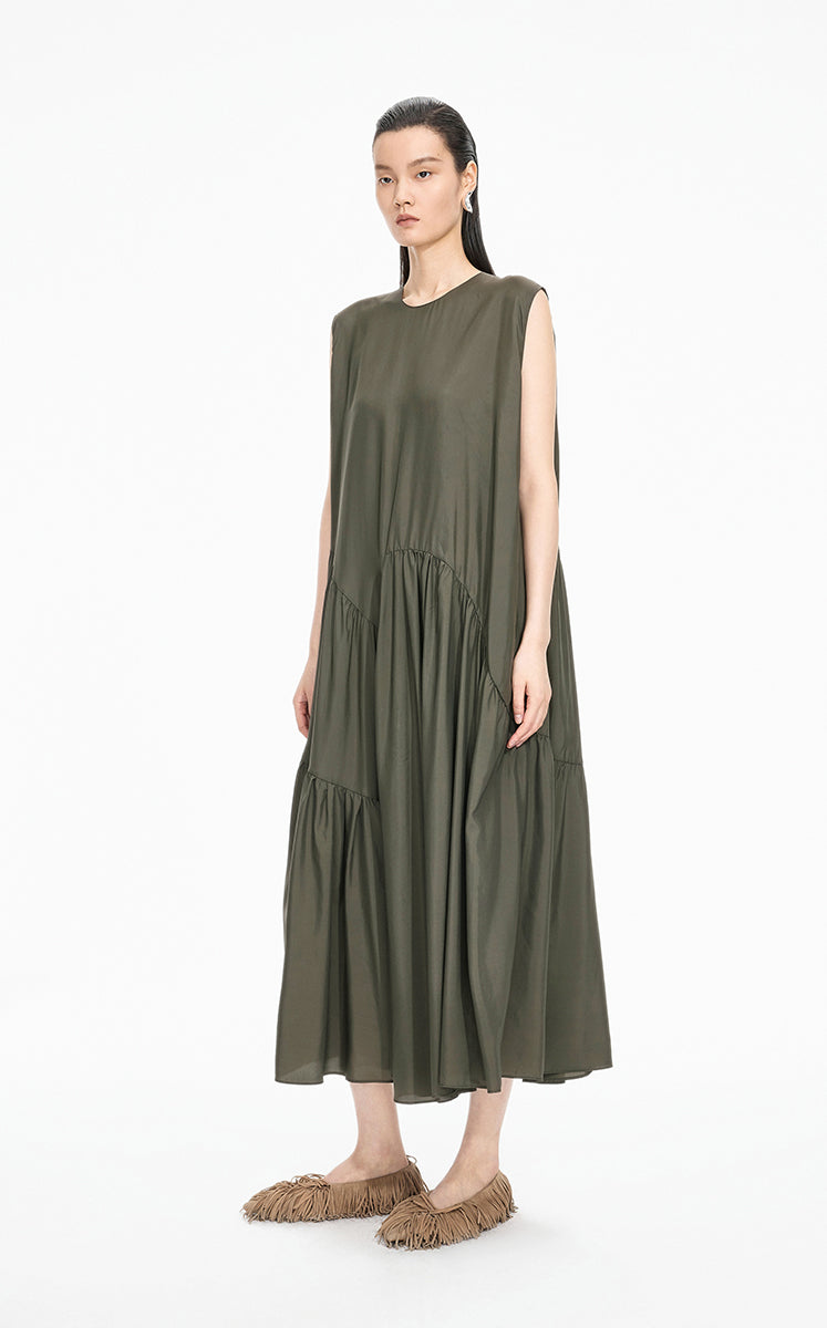 Dress / JNBY Sleeveless Silk-Blend Maxi Dress brown