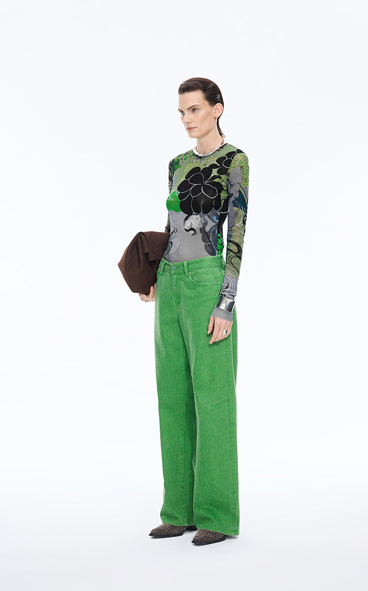 T-Shirt / JNBY Printed Slim Fit Long-Sleeve Tee