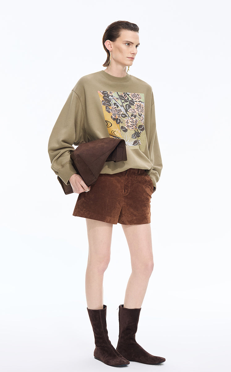 Sweatshirt / JNBY Oriental Print Cotton Pullover