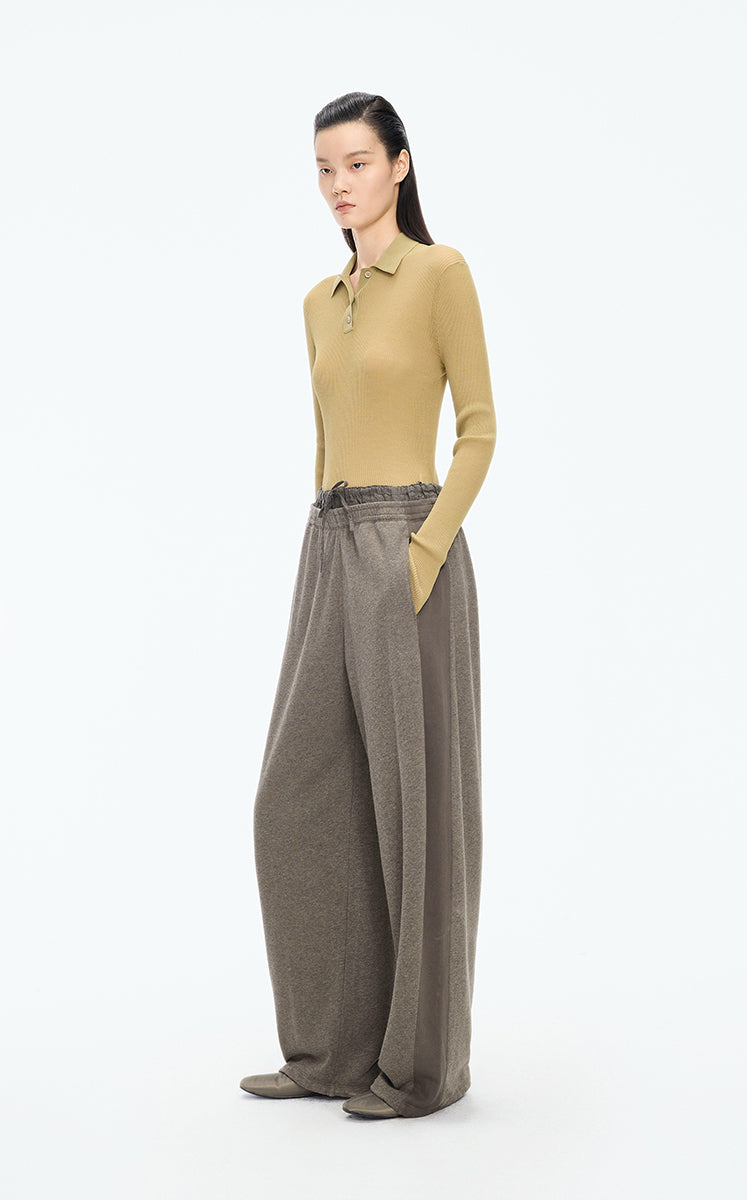Pants / JNBY Topstitched Banana Cut Cotton Pants
