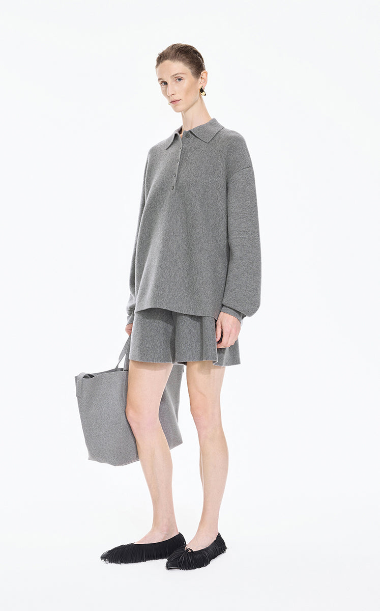 Sweater / JNBY Classic Wool Blend Polo Pullover