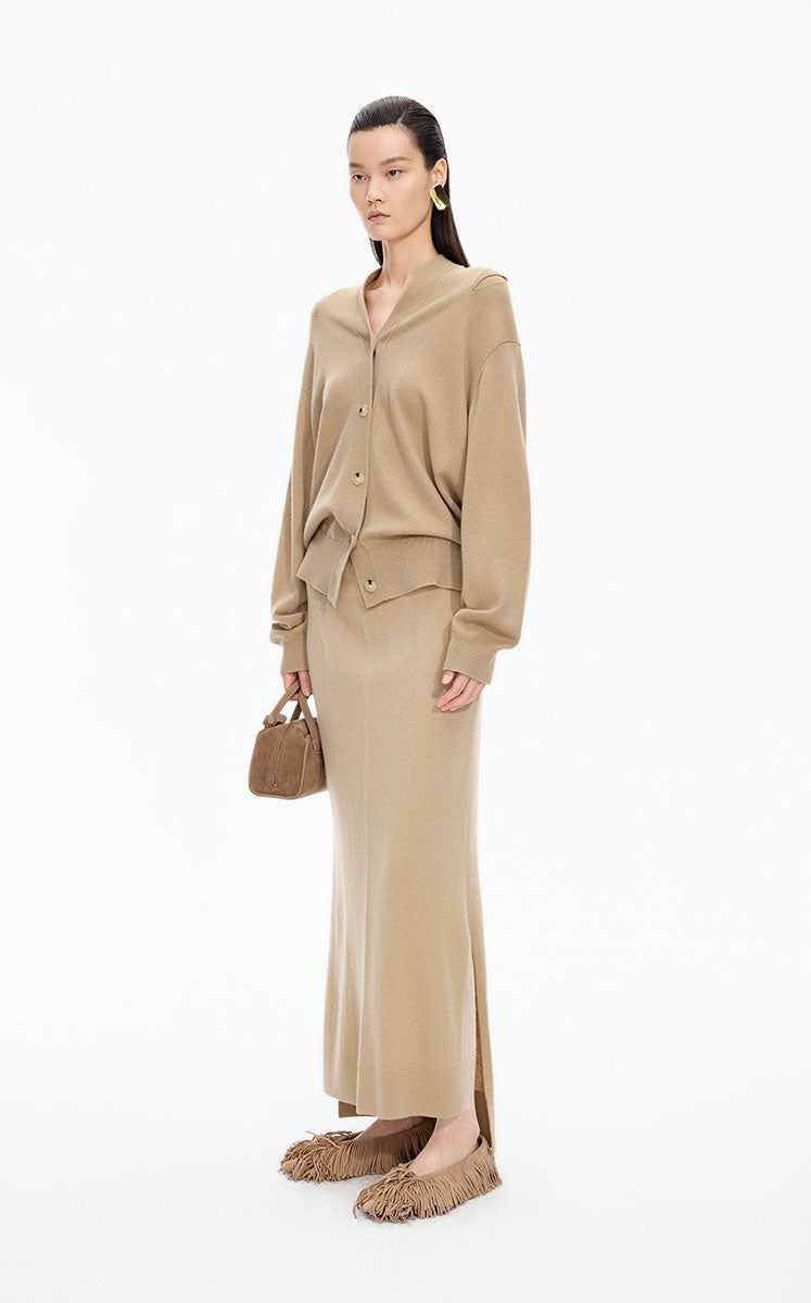 Sweater / JNBY Wool Cashmere Blend Longline Cardigan