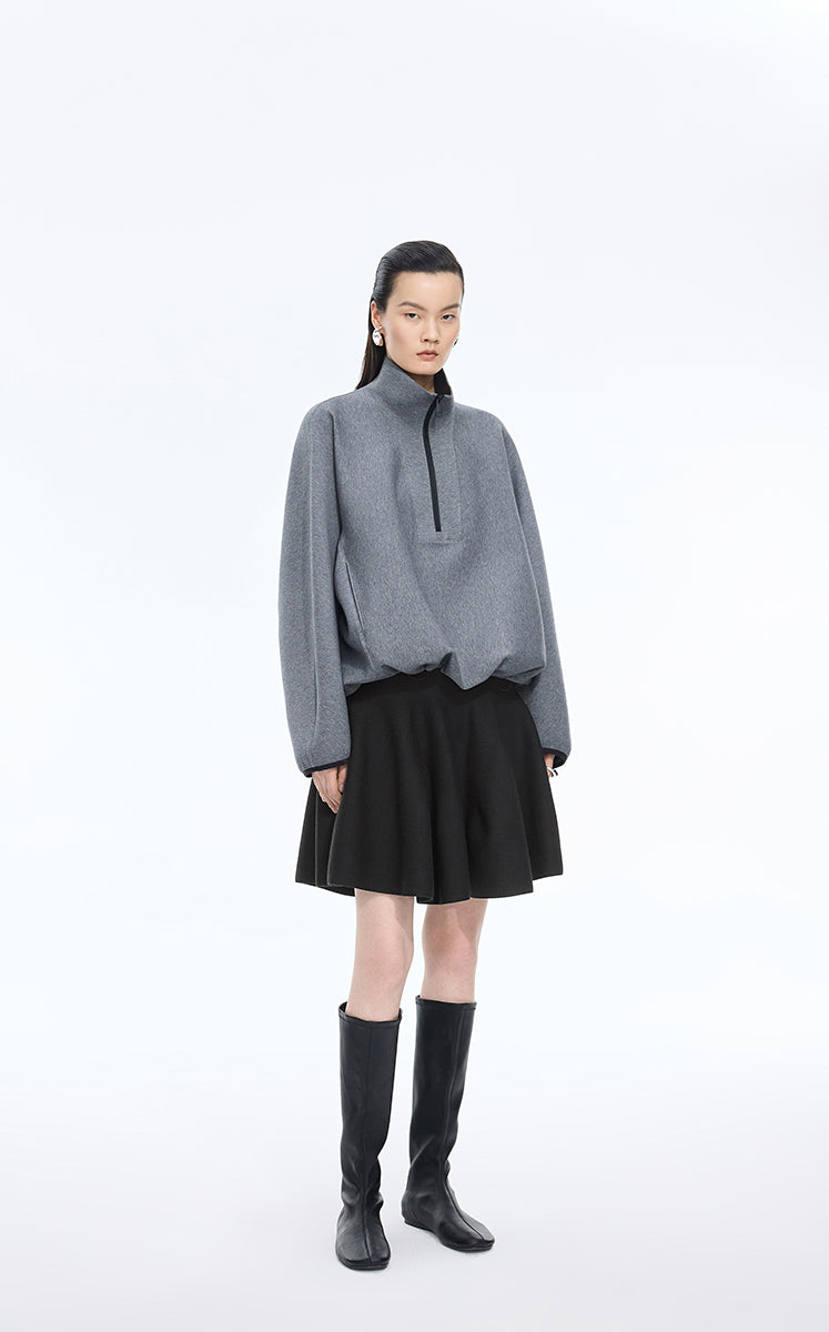 Skirt / JNBY Wool Blend A-Line Mini Skirt