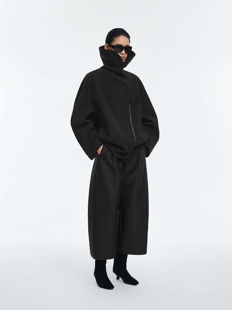 Coat / JNBY Wool Blend Double-Face T-Silhouette Coat