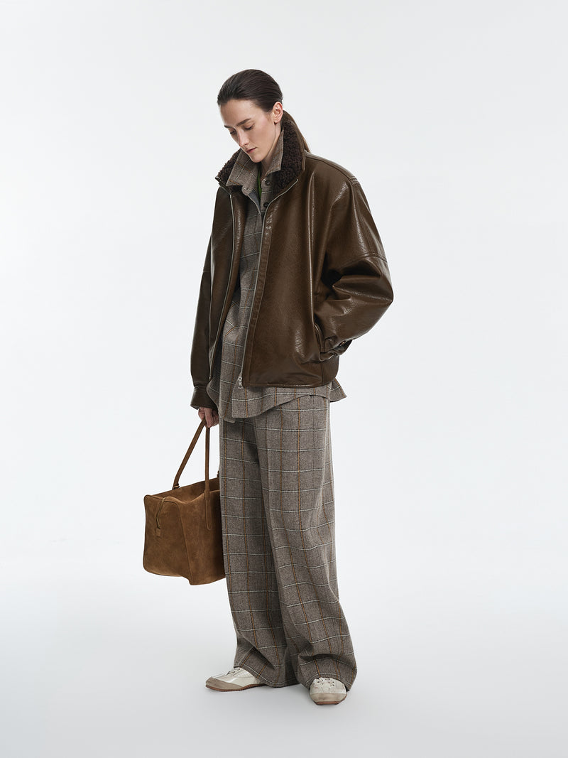 Jacket / JNBY O-Shape Faux Leather Jacket