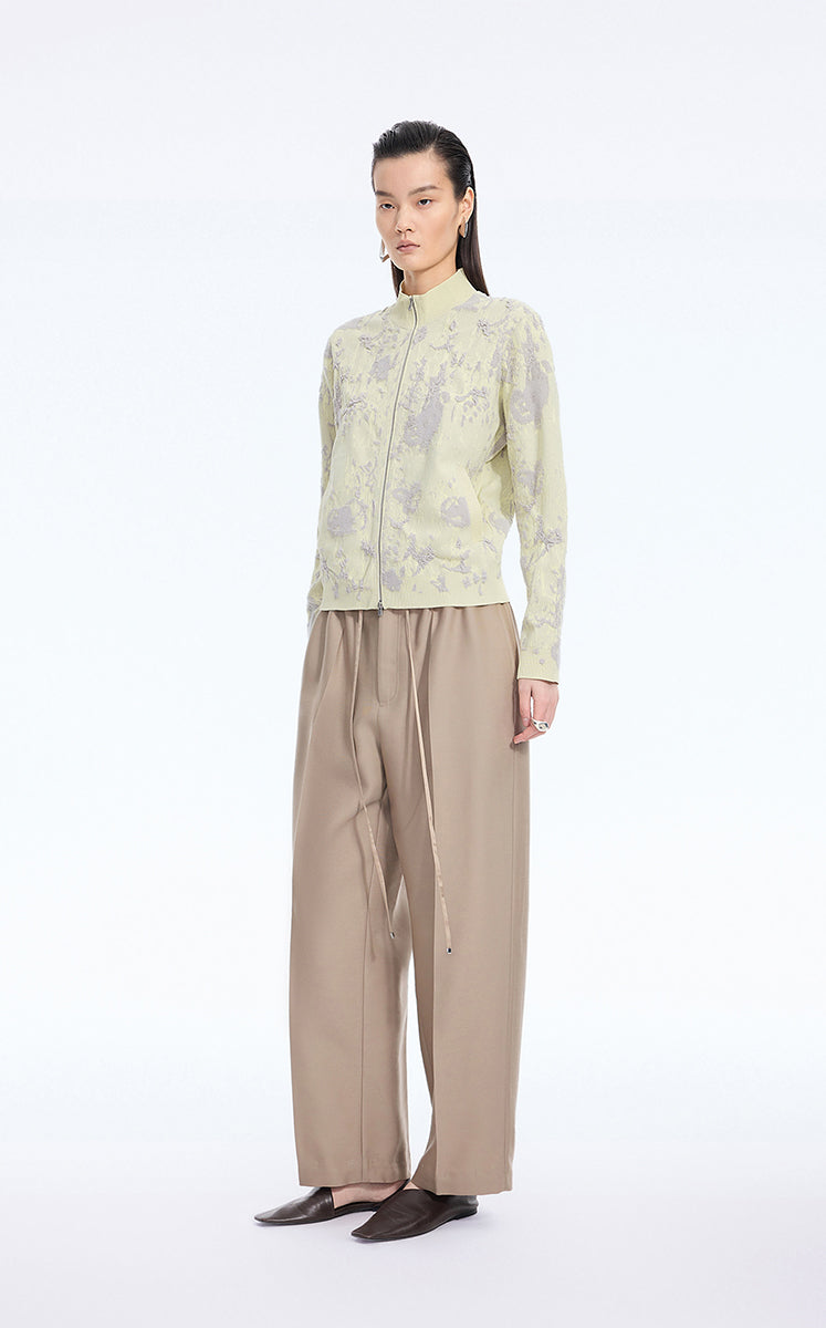 Sweater / JNBY Floral Pattern Short T-Shape Cardigan