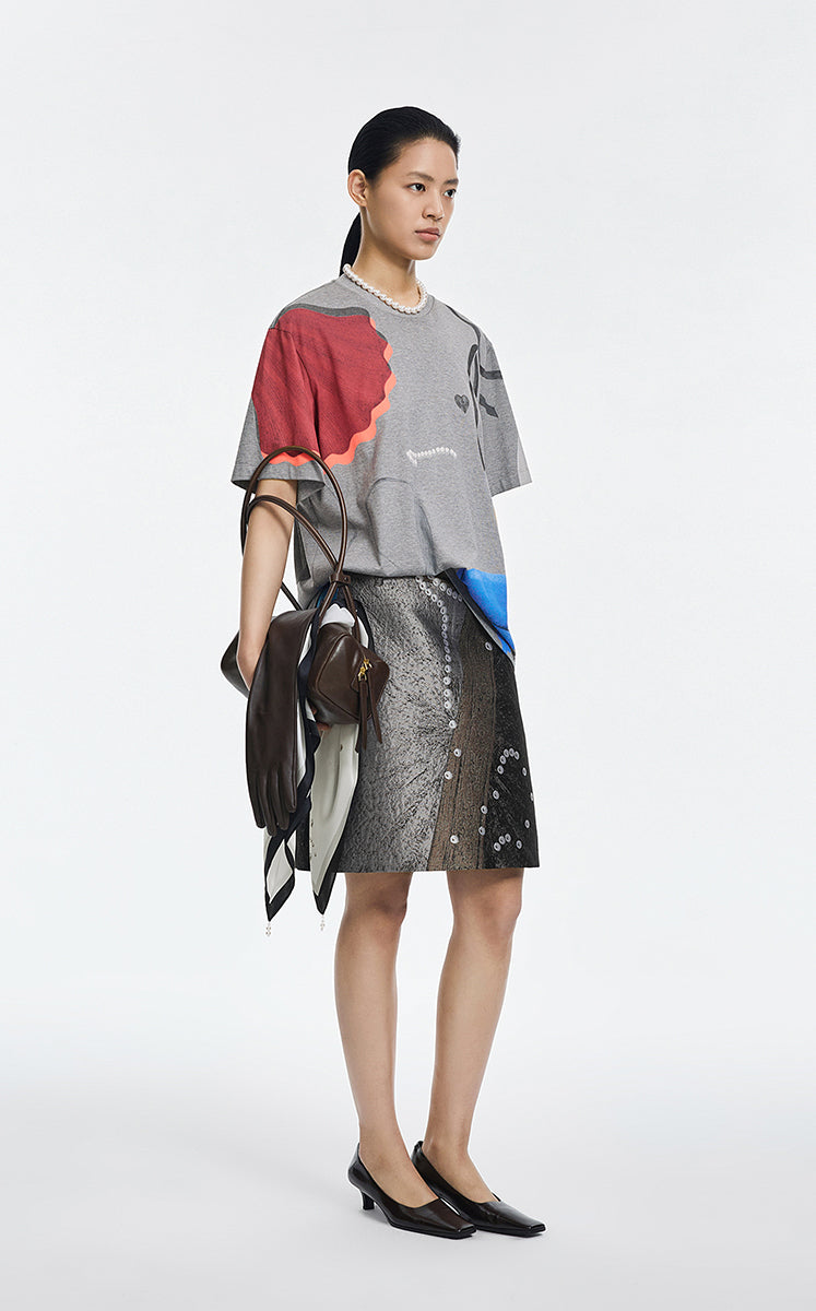 T-Shirt / JNBY Abstract Graphic Print Relaxed Tee
