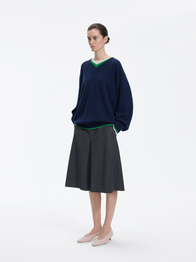Sweater / JNBY Merino Wool Cashmere Blend V-Neck Pullover
