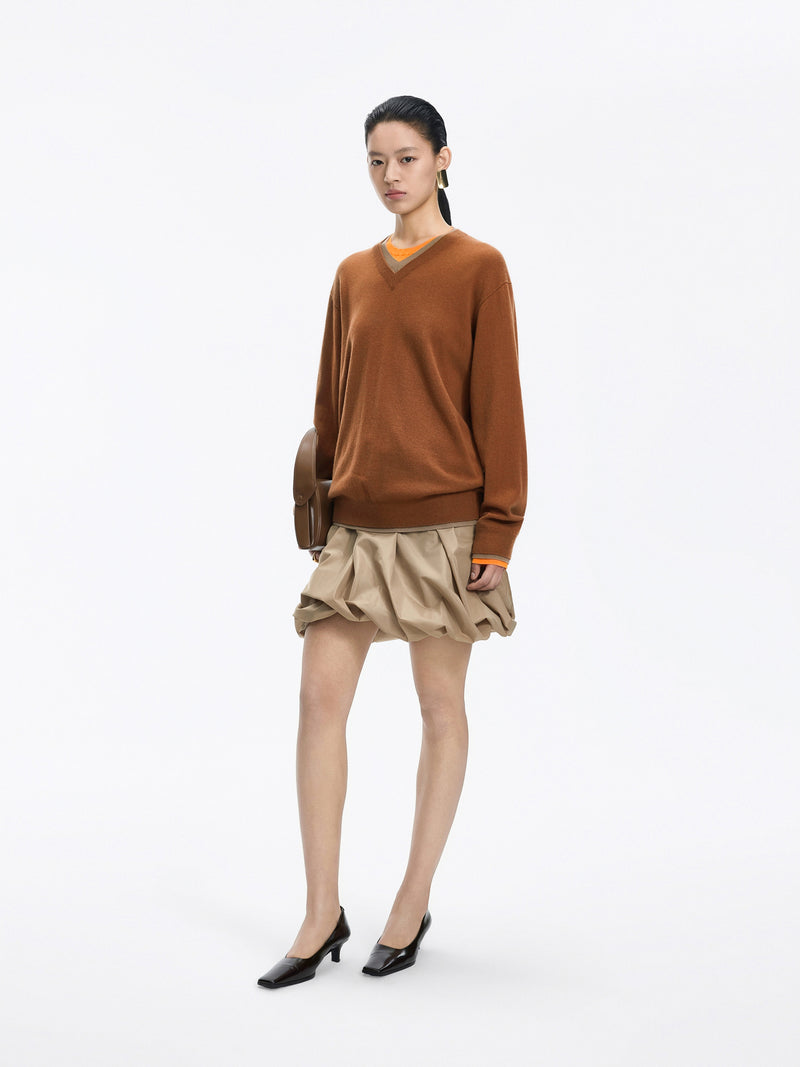 Sweater / JNBY Merino Wool Cashmere Blend V-Neck Pullover