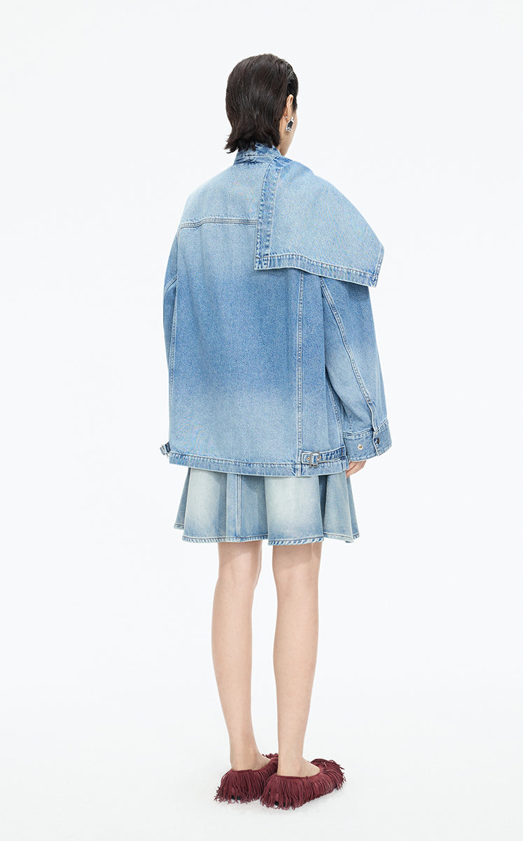 Jacket / JNBY Oversize Detachable Scarf Denim Jacket