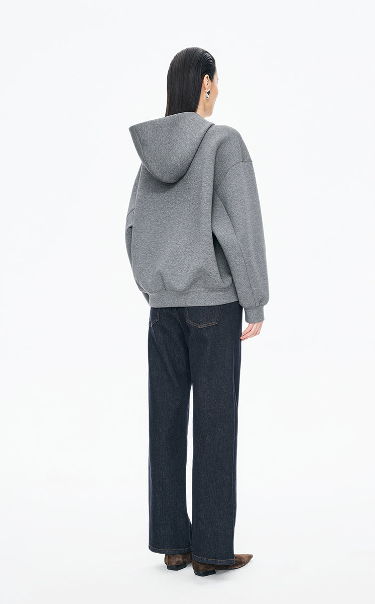 Sweatshirt / JNBY Oversized Cotton-Blend Zip-Up Hoodie