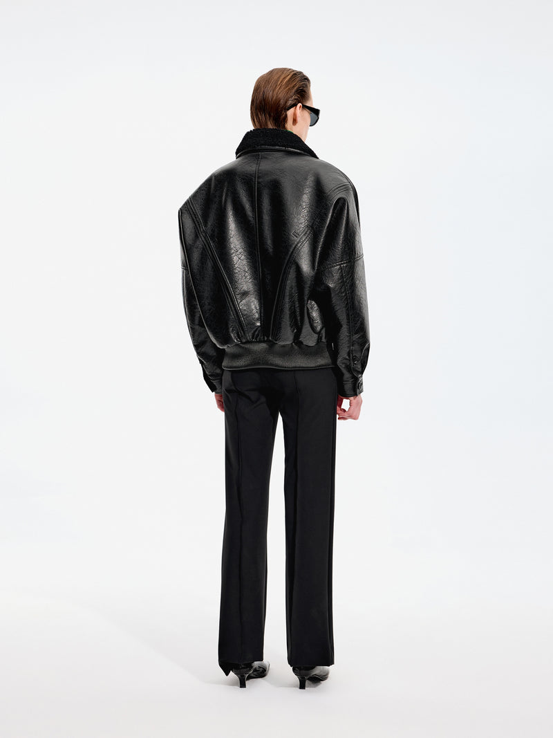 Jacket / JNBY O-Shape Faux Leather Jacket