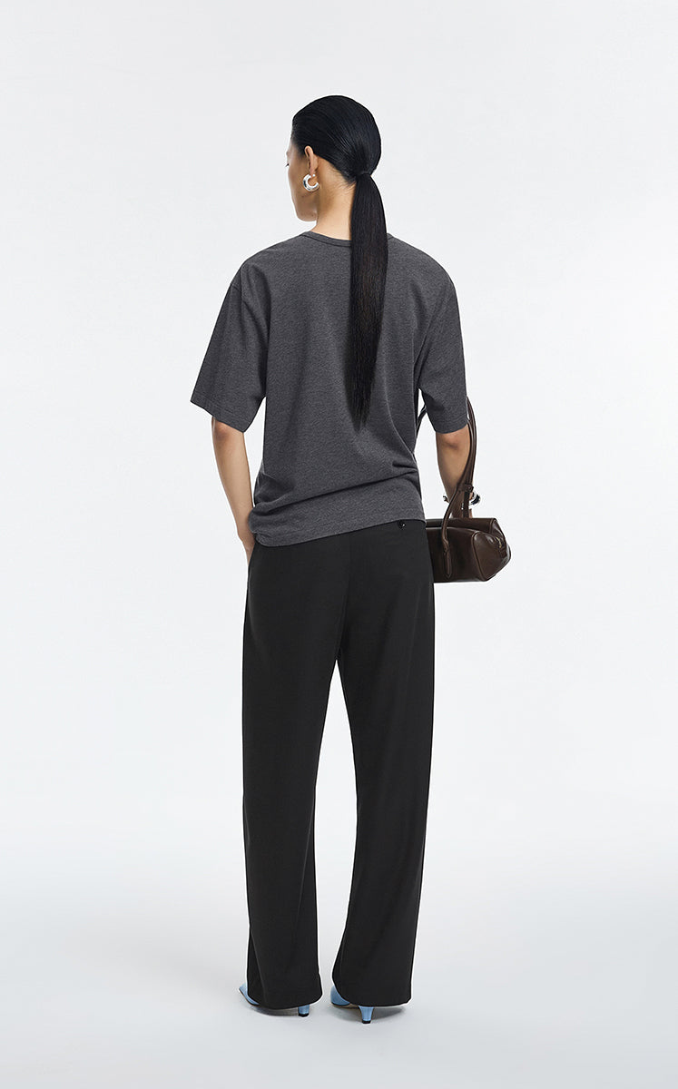 T-Shirt / JNBY Cotton Relaxed Fold Hem Tee