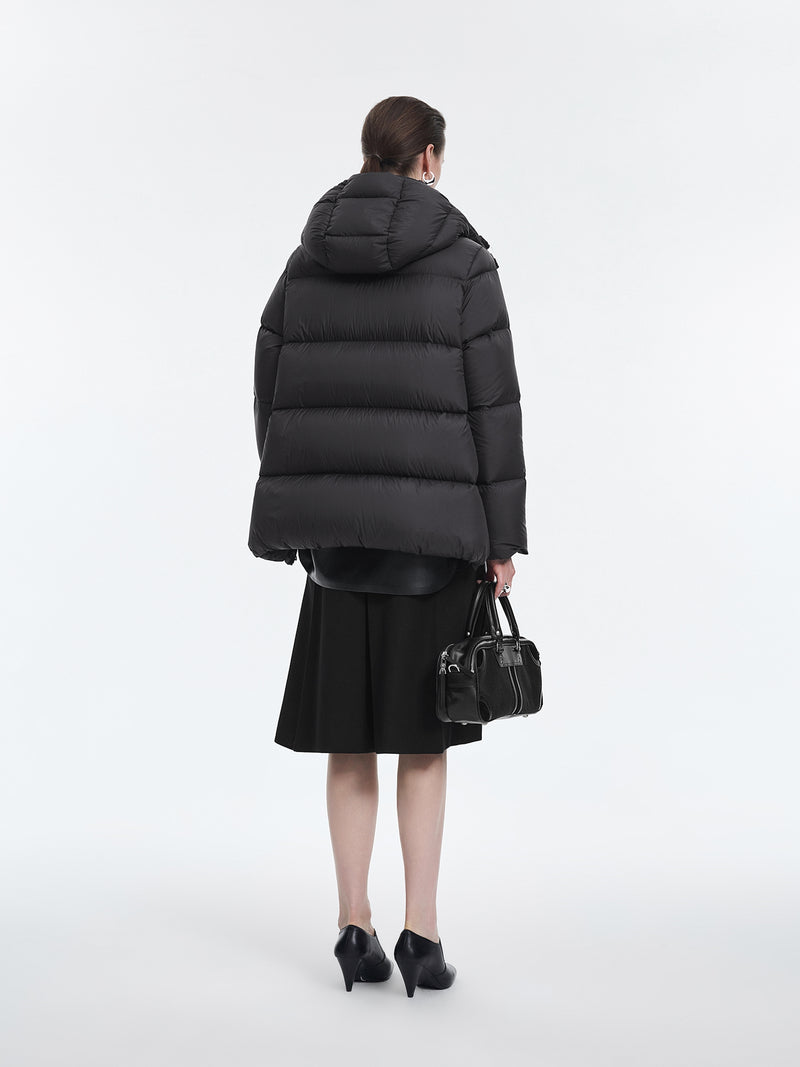 Coat / JNBY A-Line Down Puffer Jacket with Detachable Hood