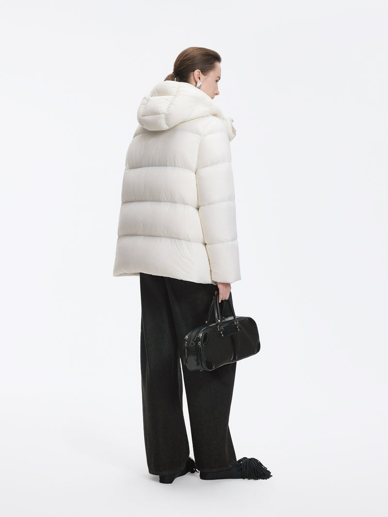 Coat / JNBY A-Line Down Puffer Jacket with Detachable Hood
