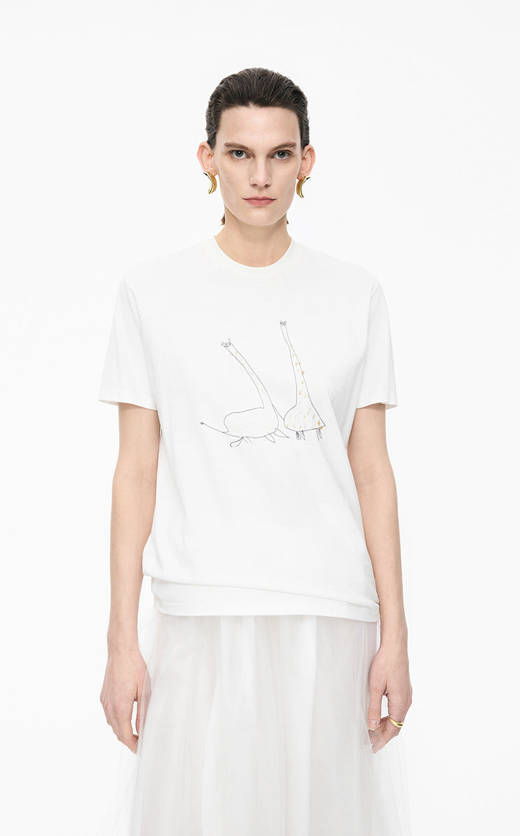 T-Shirt / JNBY Graphic Comic Cotton Tee