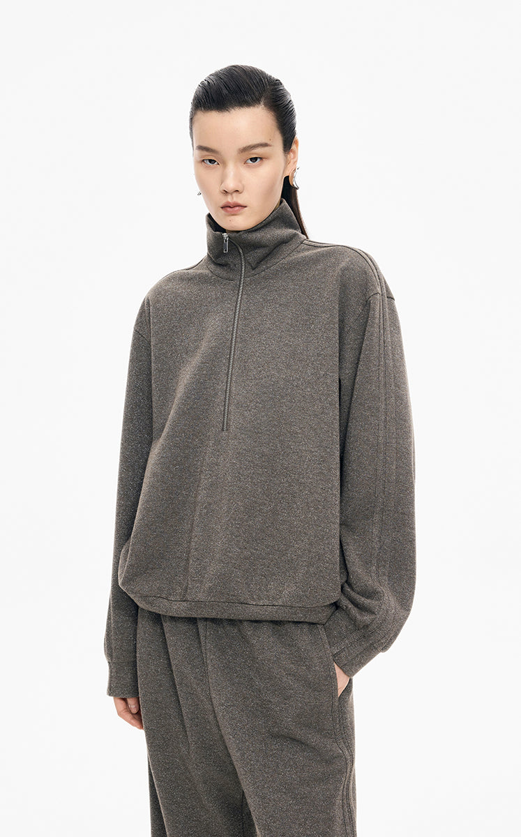 Sweatshirt / JNBY Cotton-Blend Half-Zip Pullover