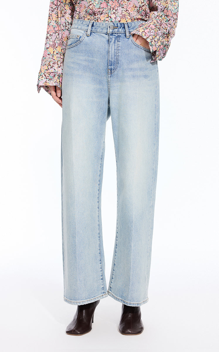 Pants / JNBY Slimming straight cut Hem Jeans blue