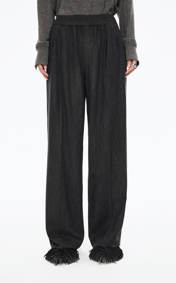 Pants / JNBY Premium Wool Straight-Leg Trousers Grey