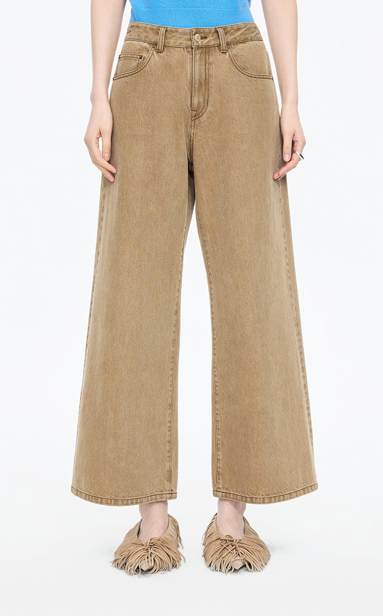 Pants / JNBY Wide-Leg Colored Jeans Kahaki