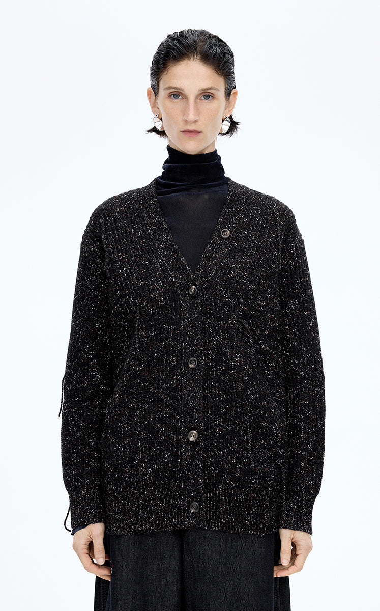 Sweater / (ESG)JNBY O-shape Fringe Wool-blend Long Cardigan
