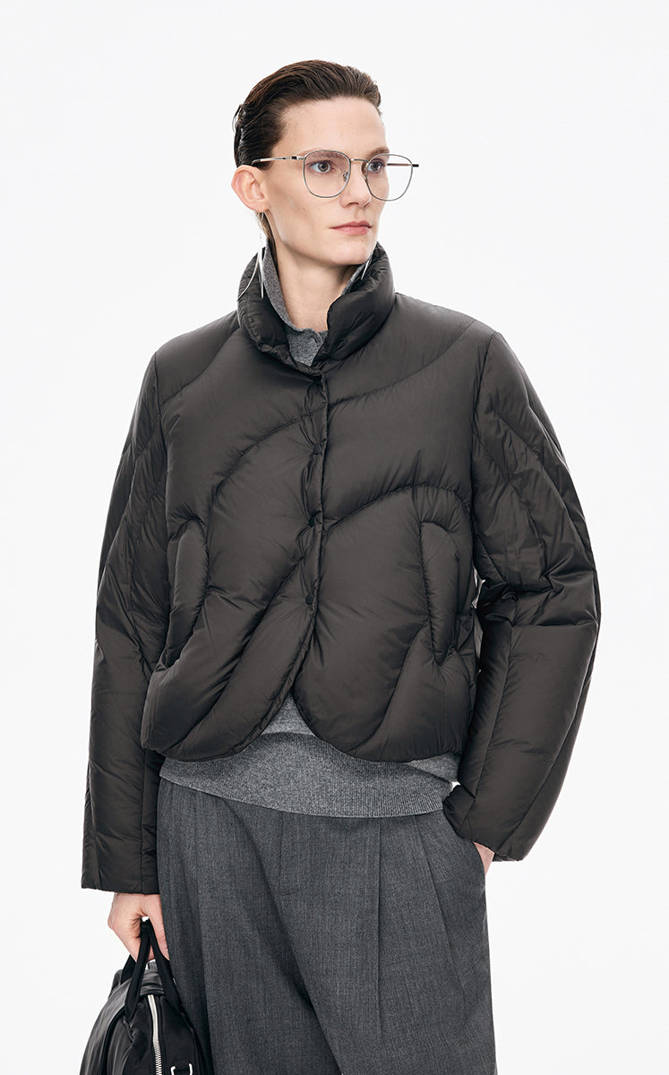Down Coat / JNBY Curved Quilted Short Down Coat