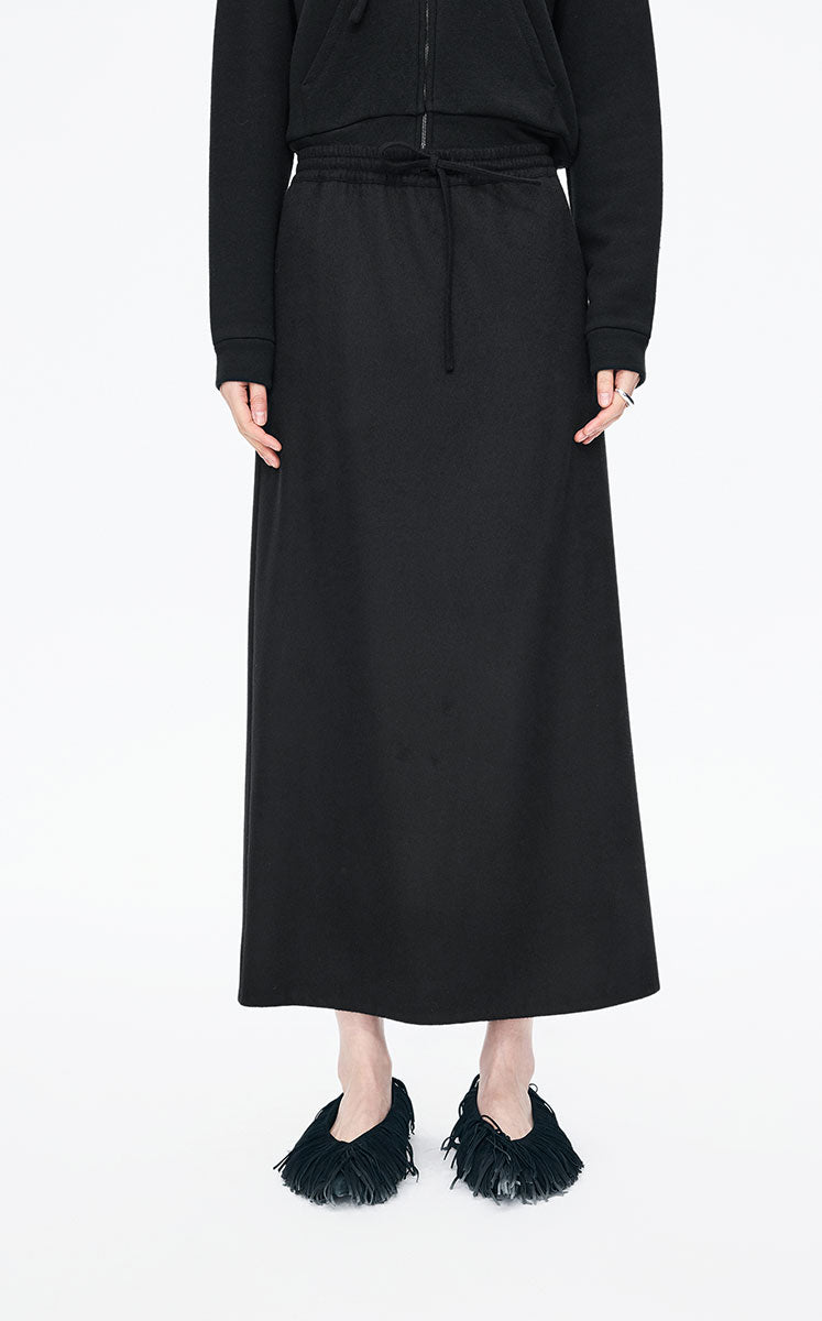 Skirt / JNBY Relax Wool-Cashmere Maxi Skirt Black