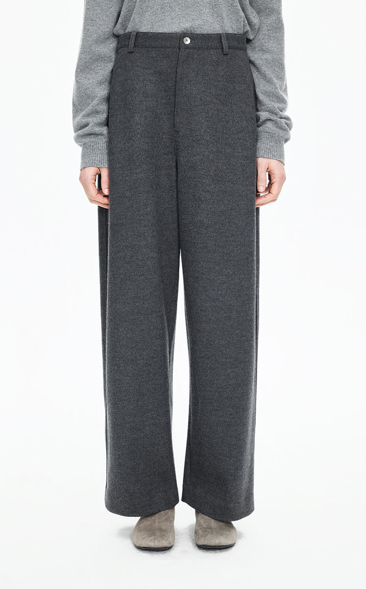 Pants / JNBY Wool-Blend Relaxed Tapered Trousers Grey