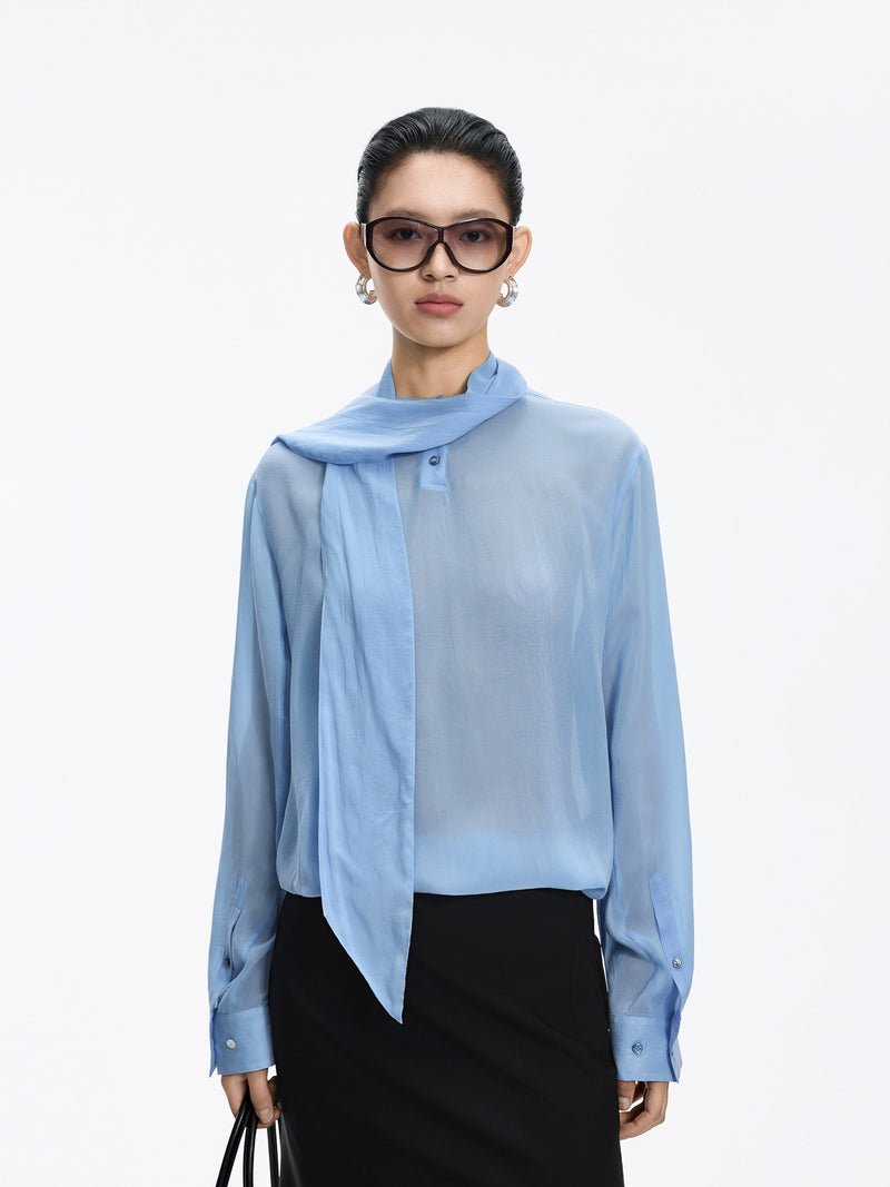 Shirt / JNBY Cupro Relaxed Long Sleeve Blouse