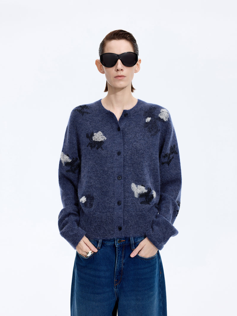 Cardigan / JNBY Mohair Blend Floral Jacqueline Short Sweater