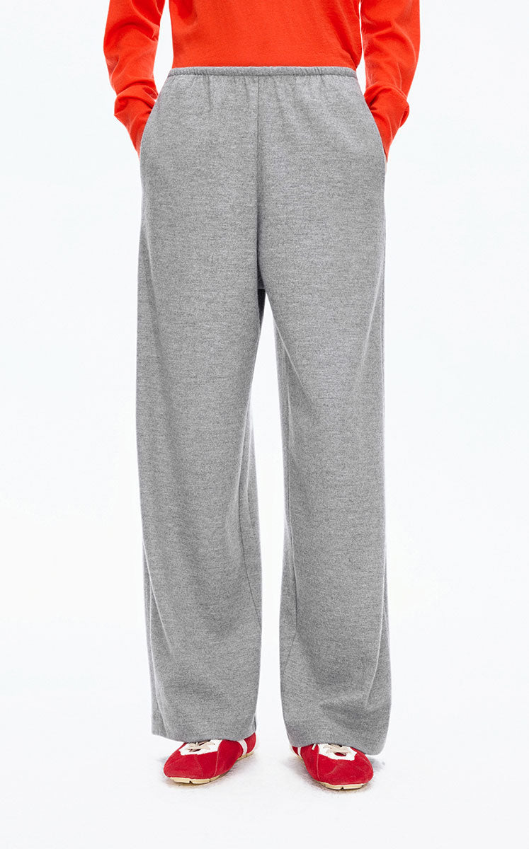Pants / JNBY Straight Wool-Cashmere Drawstring Trousers Grey