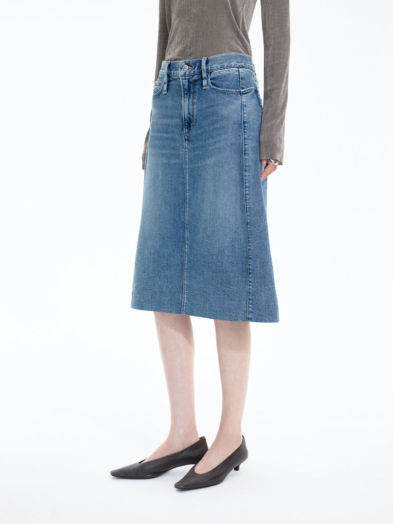 Skirt / JNBY Cotton A-Line Midi Denim Skirt