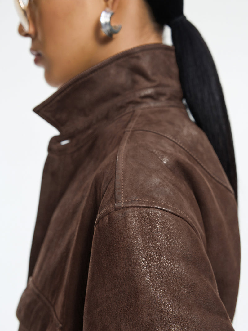 Jacket / JNBY Relaxed Fit Sheepskin Leather Jacket