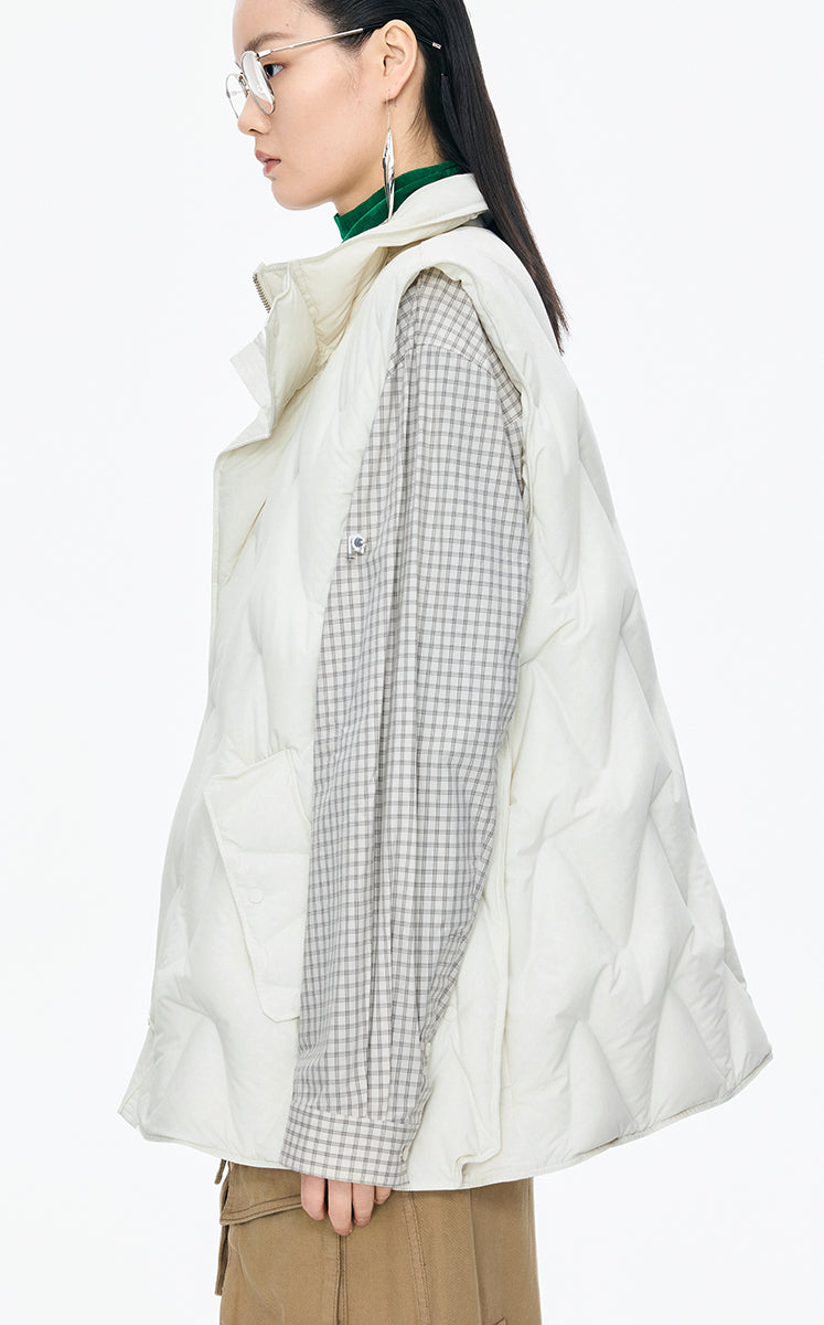 Down Vest / JNBY Oversized Wavy Quilted Down Vest