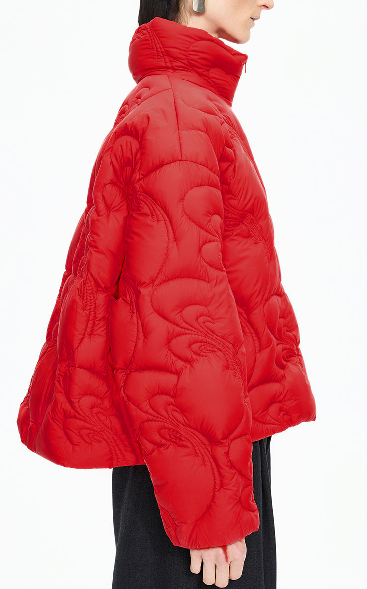 Down Coat / JNBY Quilted Stand Collar Short Down Coat