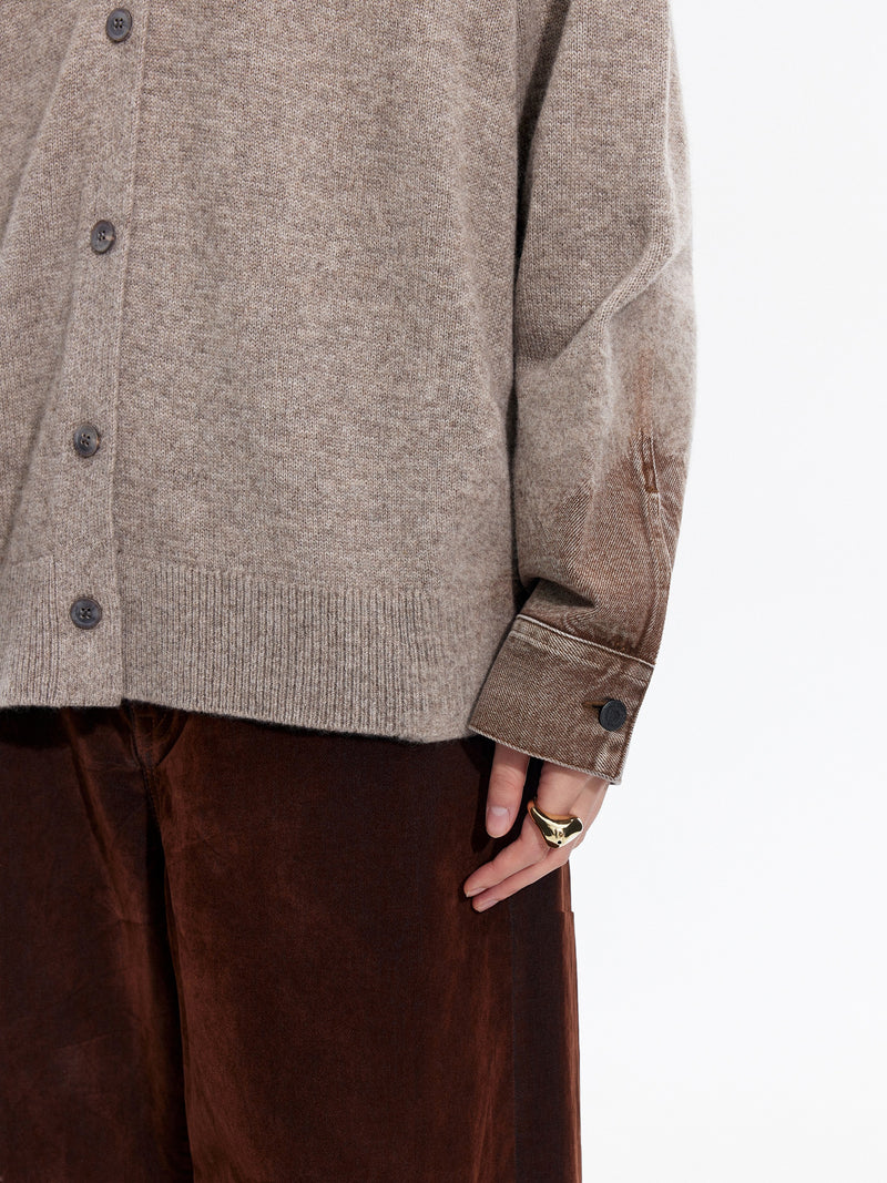 Cardigan / JNBY Wool Yak Blend Denim Patchwork