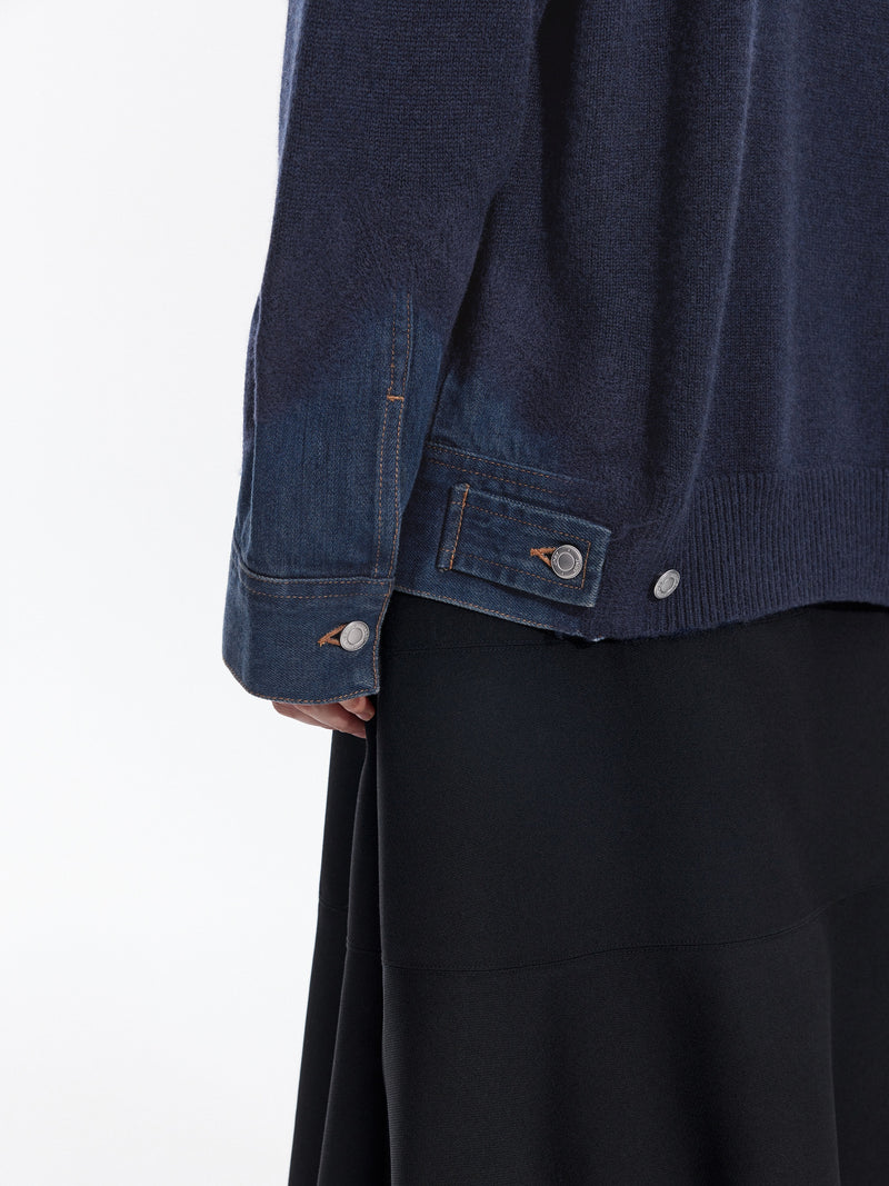 Cardigan / JNBY Wool Yak Blend Denim Patchwork