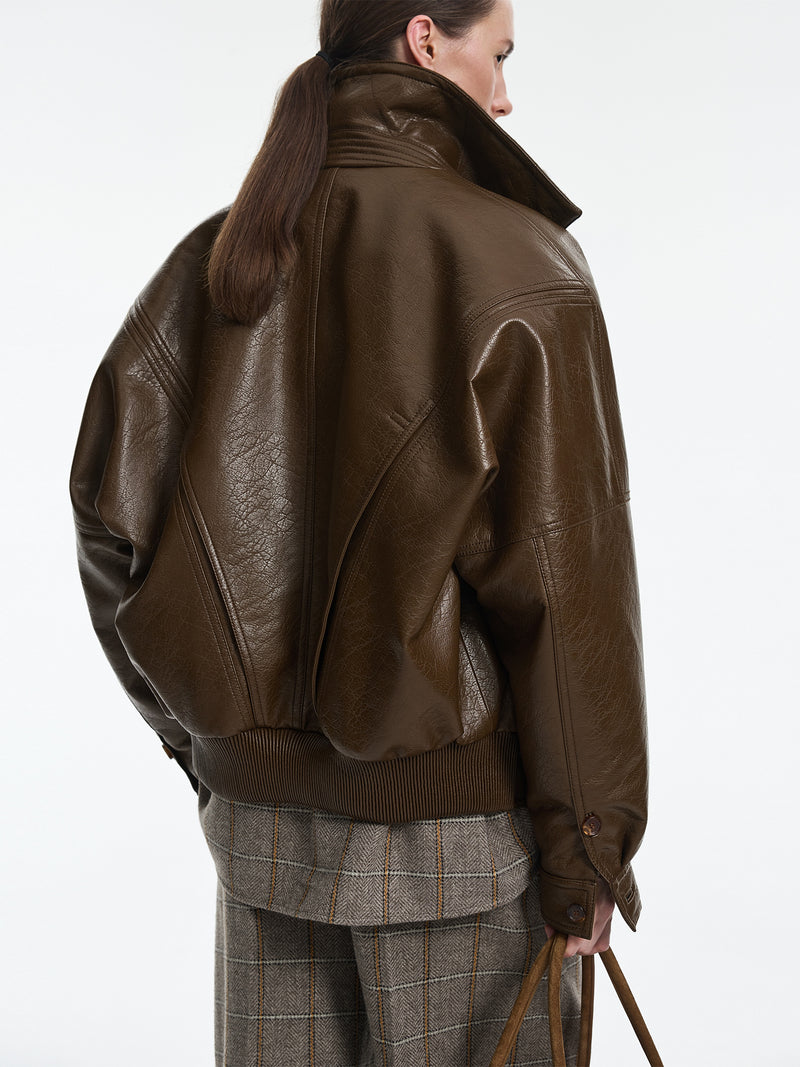 Jacket / JNBY O-Shape Faux Leather Jacket