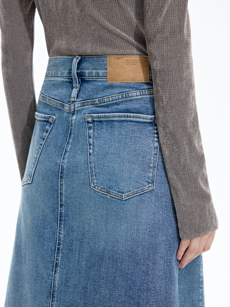 Skirt / JNBY Cotton A-Line Midi Denim Skirt