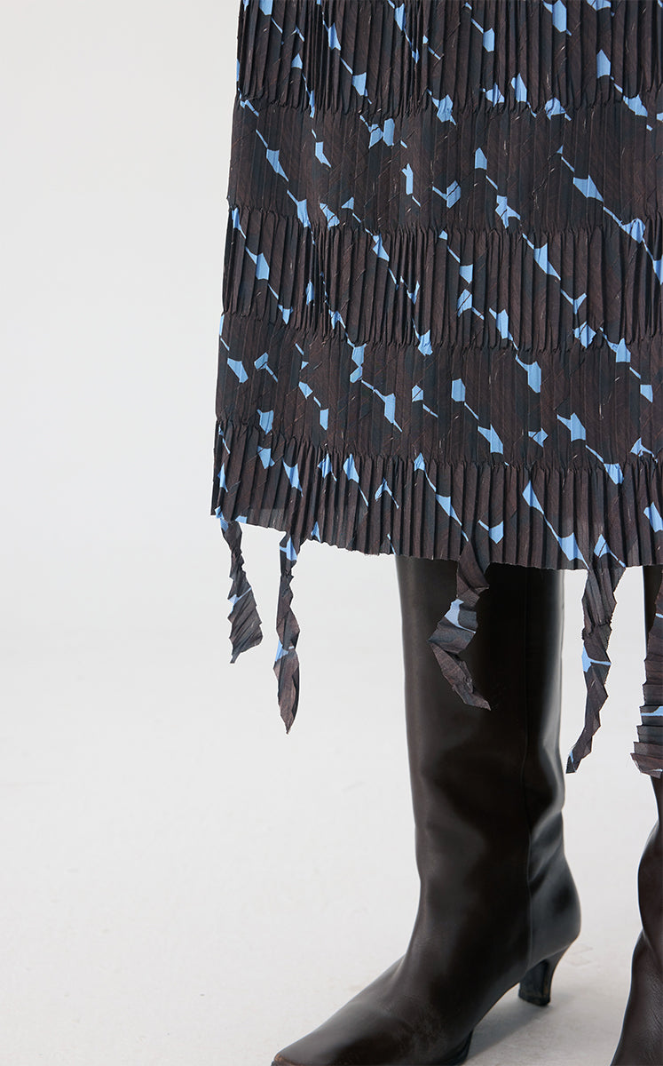 Skirt / JNBY Pleated Floral Print Midi Skirt