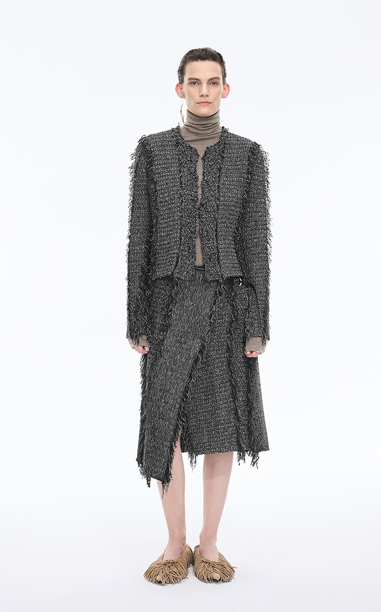 Skirt / JNBY Textured A-Line Midi Skirt