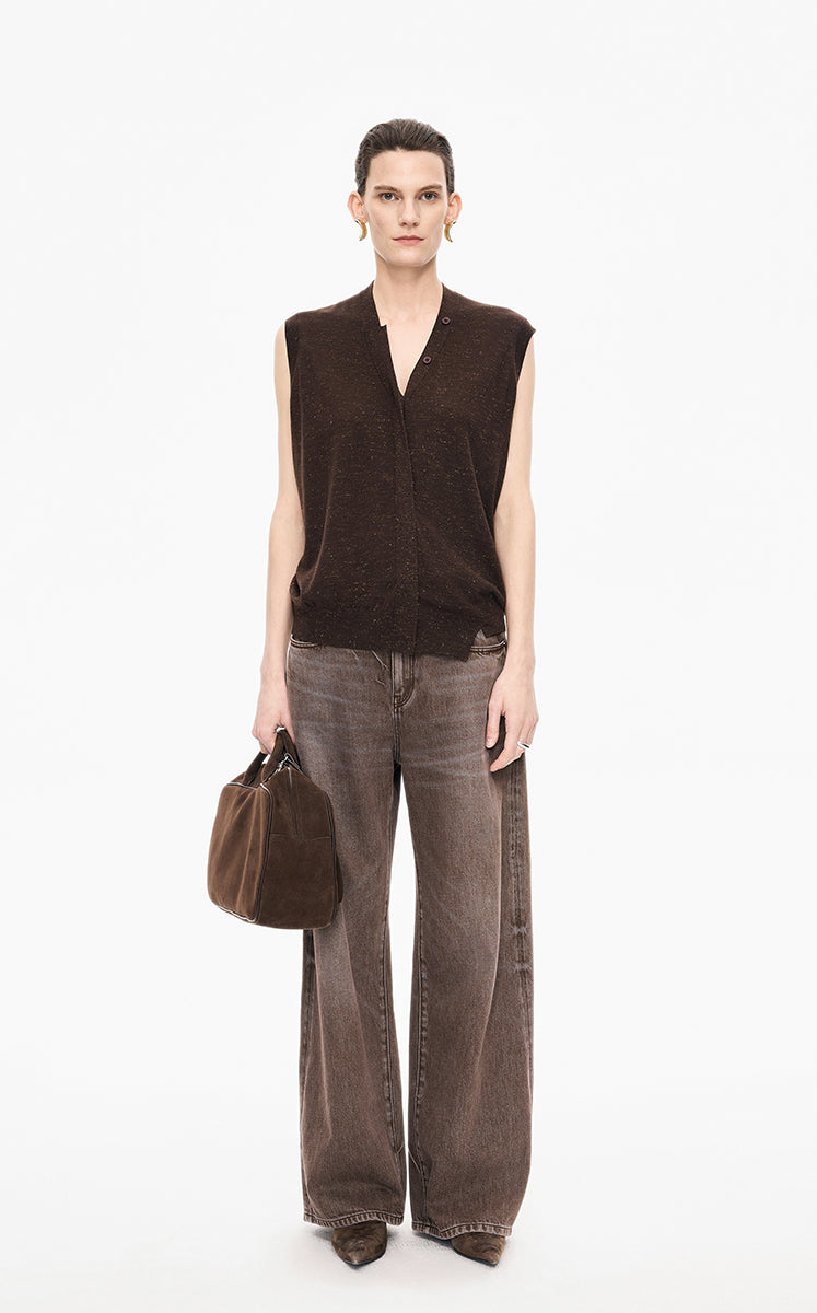 Pants / JNBY Wide-Leg Cuffed Full-Length Jeans