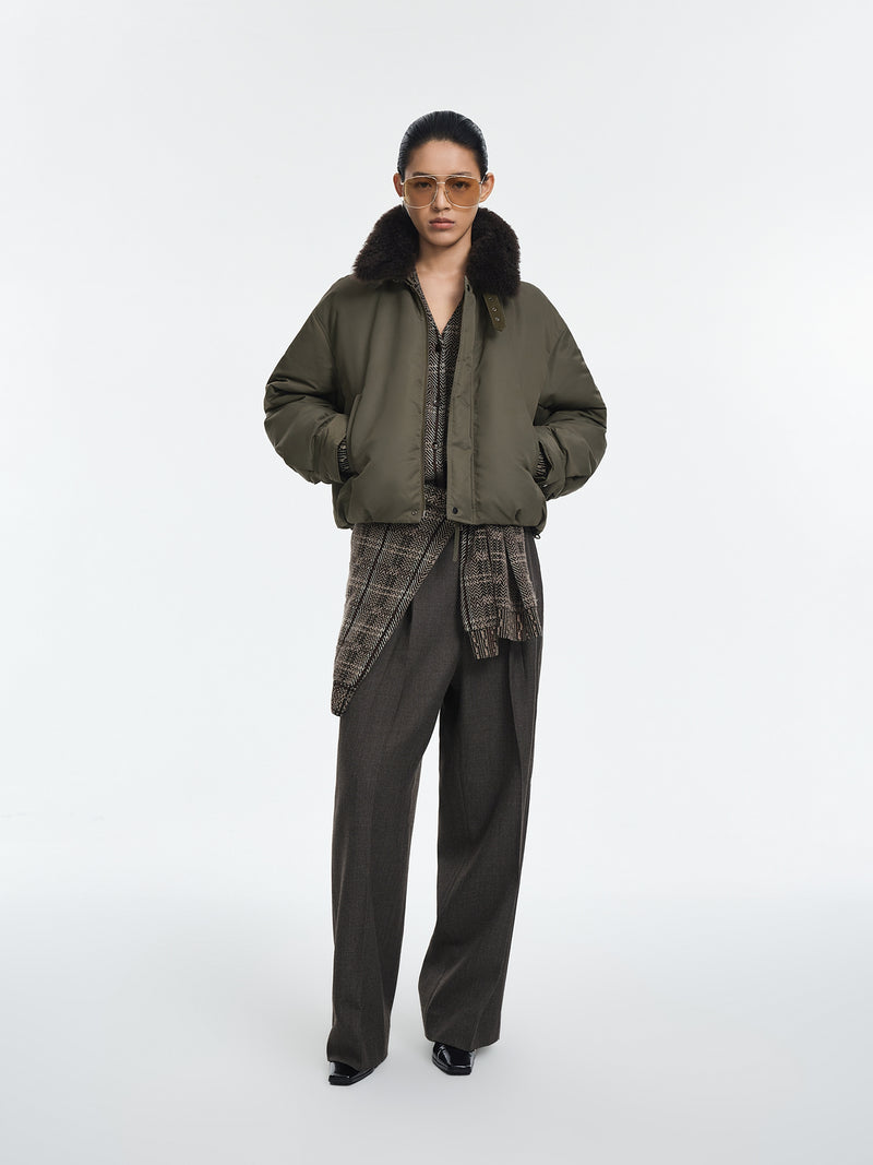 Cardigan / JNBY 100% Merino Wool Oversized Plaid Knit