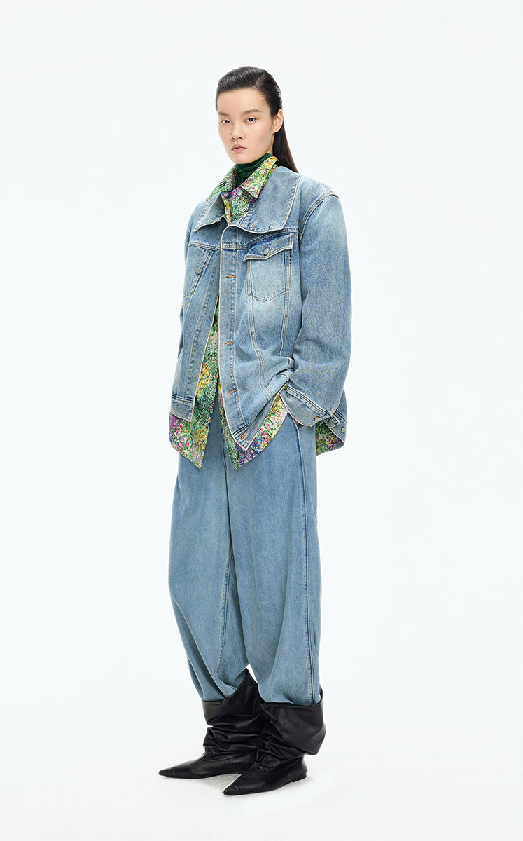 Jacket / JNBY Oversized Asymmetric Cut Denim Jacket