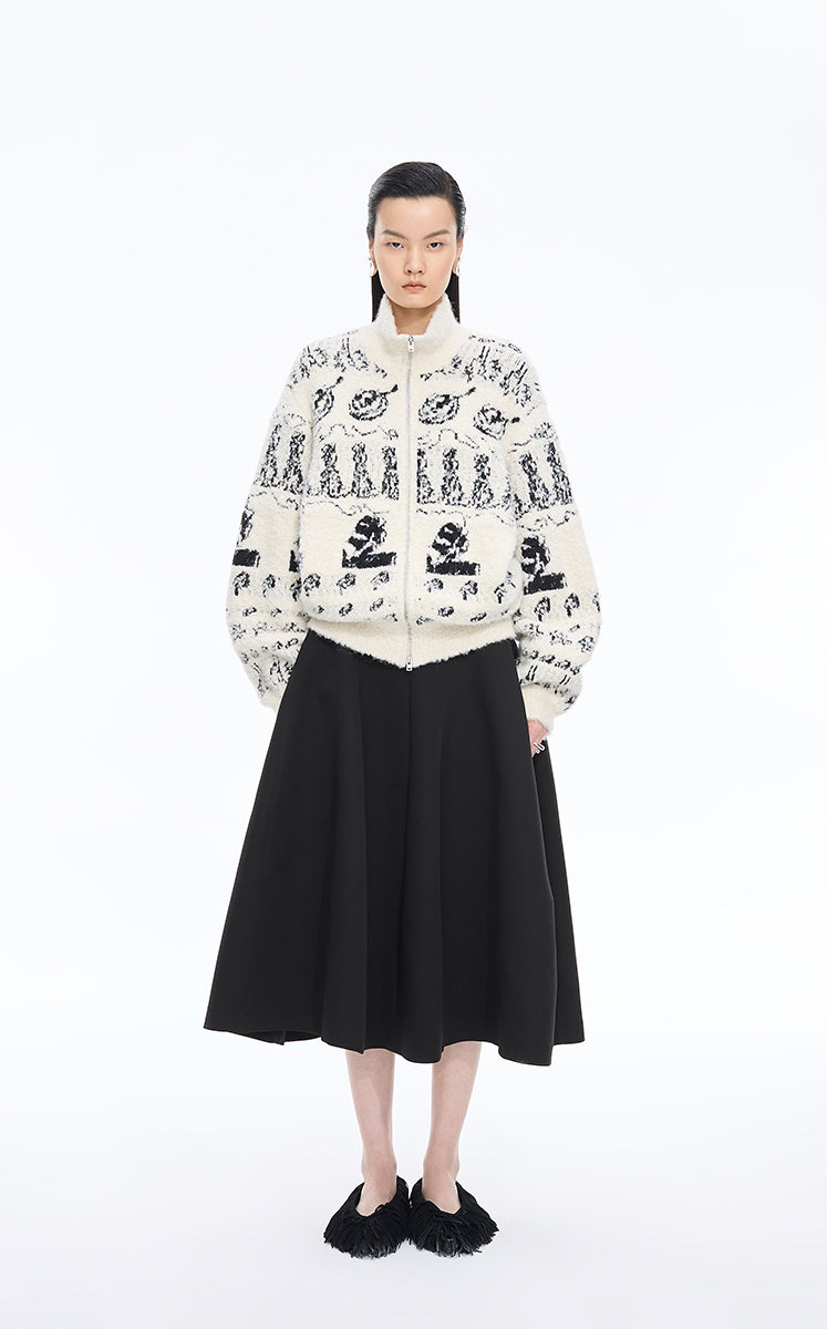 Skirt / JNBY Mid-Length Flared Waist Skirt