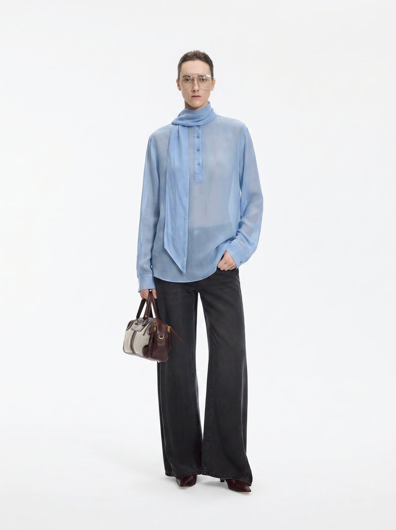 Shirt / JNBY Cupro Relaxed Long Sleeve Blouse