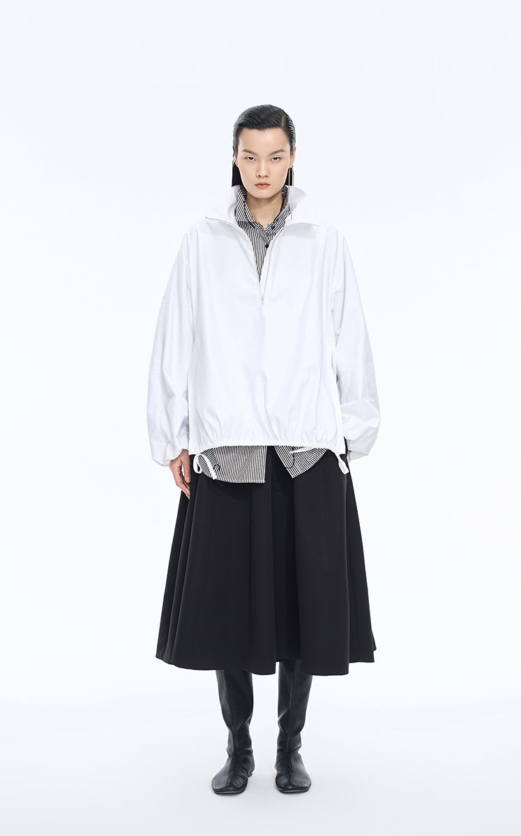 Shirt / JNBY Oversized Fringe Cotton Shirt White