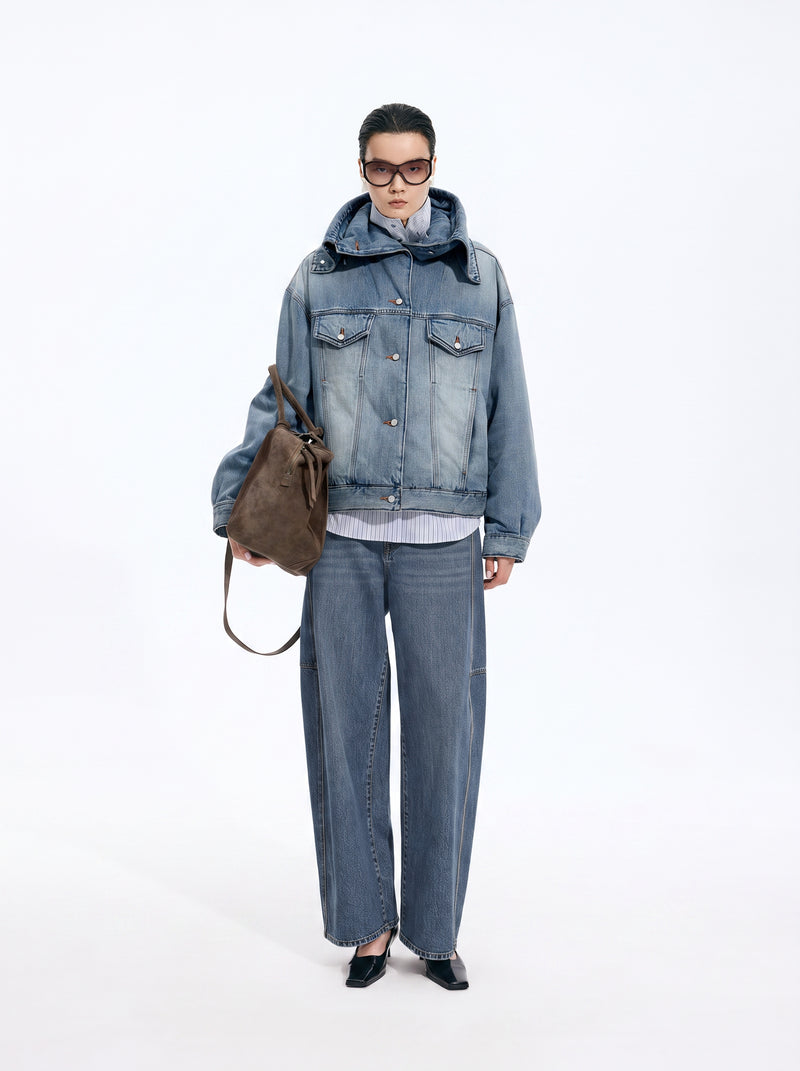Jeans / JNBY High-Waist Banana Cut Denim Trousers