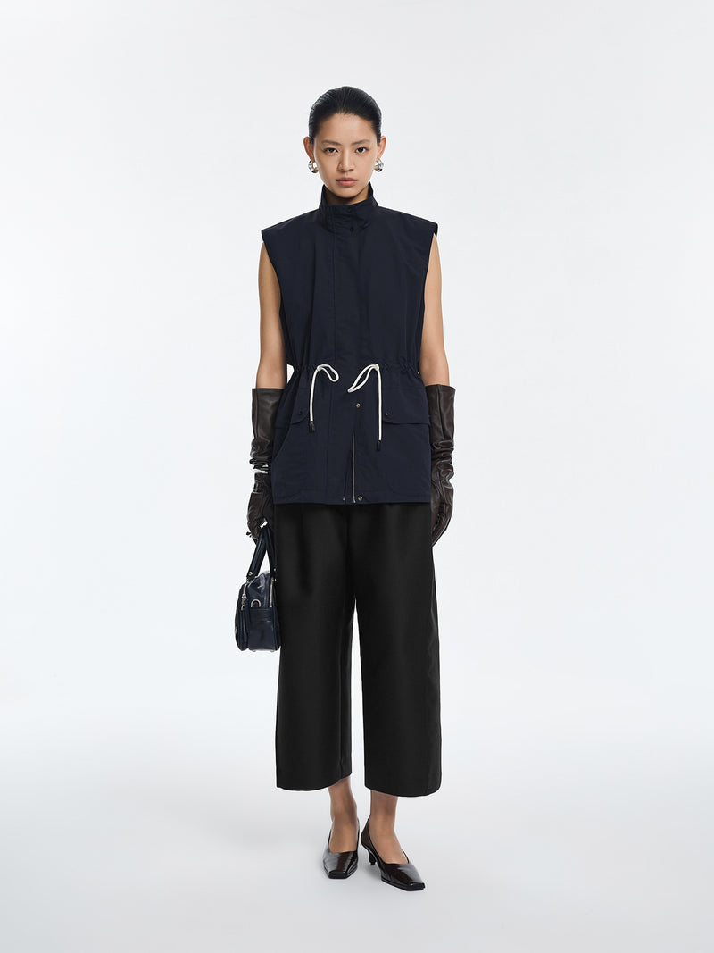 Pants / JNBY 100% Wool Wide-Leg Cropped Trousers