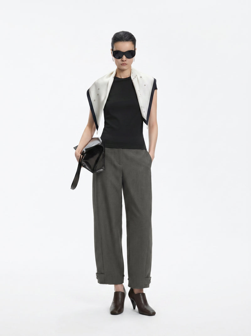 Pants / JNBY Merino Wool Blend Tapered Ankle Pants